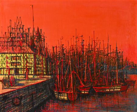 Jean Carzou : Le Port, 1969