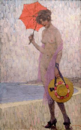 Camill Stuchlik : Nude with Parasol