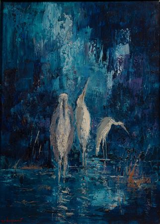 Maurice Legrand : 'The herons, Camargue'