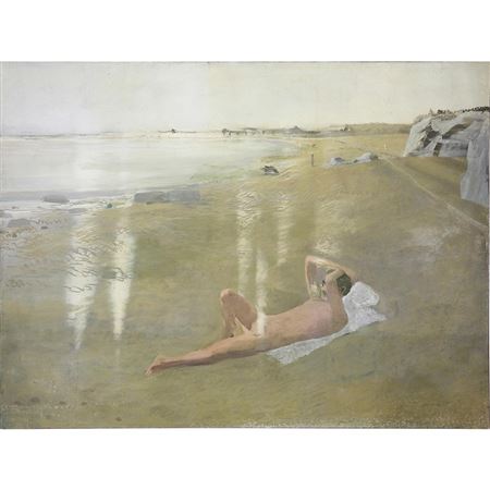 Walter Snelgrove : 'Nude on Beach (Baker Beach)'