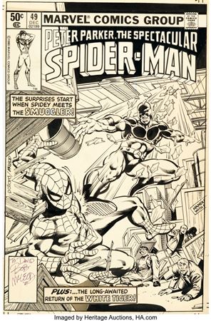 Keith Pollard : Keith Pollard and Bob McLeod Spectacular Spider-Man #49 Cover Original Art (Marvel, 1980)