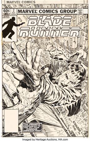 Brent Anderson : Brent Anderson Blade Runner #2 Cover Original Art (Marvel, 1982)