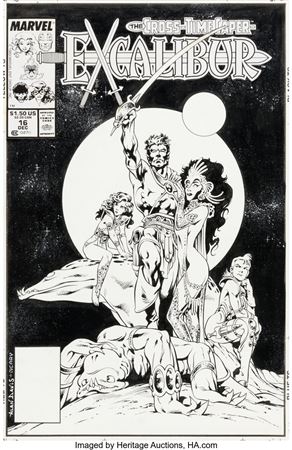 Alan Davis : Alan Davis and Paul Neary Excalibur #16 Cover Nightcrawler Original Art (Marvel, 1989)