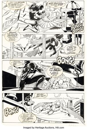 Greg LaRocque : Greg LaRocque, Jim Mooney, and Kyle Baker Web of Spider-Man #1 Story Page 18 Original Art (Marvel, 1985)