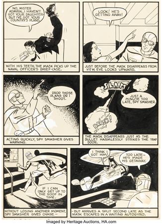 Pete Costanza : Pete Costanza Whiz Comics #7 Story Page 6 Original Art (Fawcett Publ., 1940)