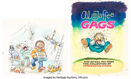 Al (Alan) Jaffee : Al Jaffee Al Jaffee Gags / Al Jaffee Gags Again Cover Original Art Group of 3 (Signet, 1974-1975)