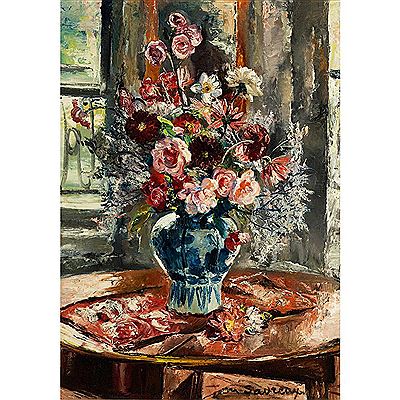 Maurice Savreux : BLUMENSTÜCK IN FAYENCE-VASE