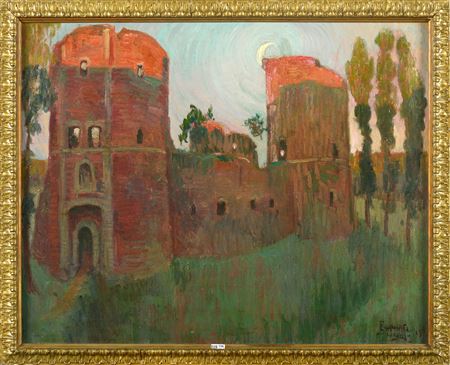 Raphael Dubois : View of the castle of Beersel before its restoration