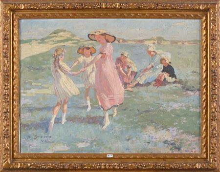 Frans Smeers : 'Family dancing at the beach'