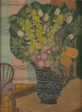 June Ethel Stephenson : Still Life with Waratahs