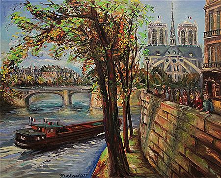 Alexandre Poustynnikoff : 'Notre-Dame de Paris, seen from the Ile Saint-Louis'