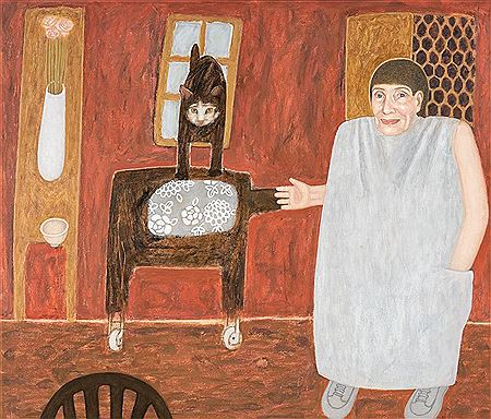 Helene Grove : Self-Portrait & Cat