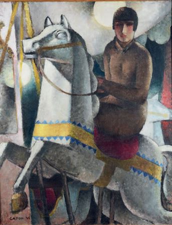 George Capon : Rider with a wooden horse, 1925