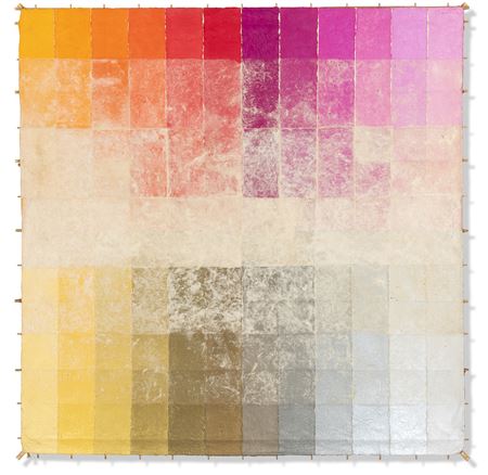 Hisashi Momose : Square-twelve stripes orange to pink and gold to silver