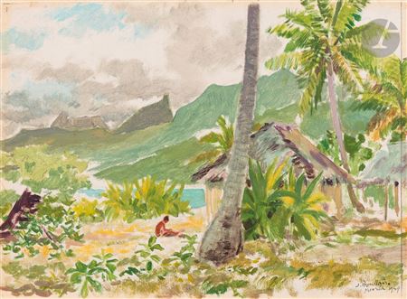 Jacques Boullaire : Moorea, view on the mountains