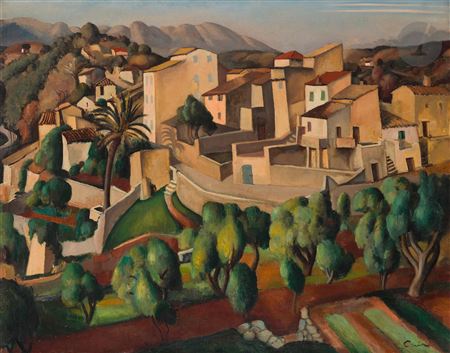 Edmond Ceria : Provencal Village, circa 1920O