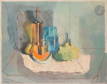 Lancelot Ney : Still life with a blue pitcher, 1930