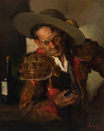 Jose Puyet : 'Bullfighter drinking'