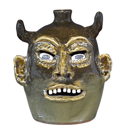 Lanier Meaders : Rare Jack O’Lantern Devil Face Jug