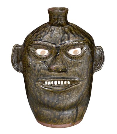 Alva Meaders : G. Meaders. Beautiful Large Signed & Dated Face Jug