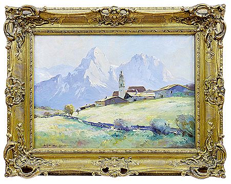 Fritz Muller-Schwaben : View over Lermoos to the Sonnenspitze