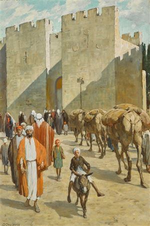 Anna Mary Richards Brewster : Outside the Jaffa Gate, Jerusalem