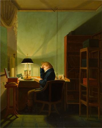 Georg Friedrich Kersting : Reading by Lamplight