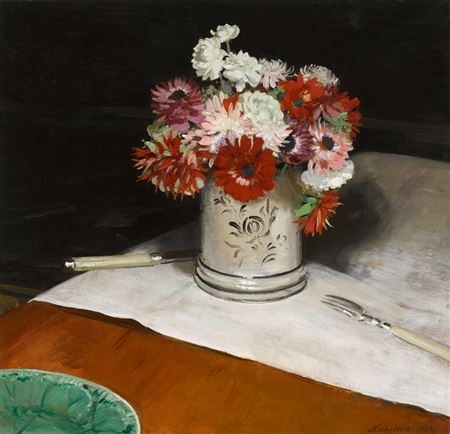 William (Sir William) Nicholson : Double Anemones