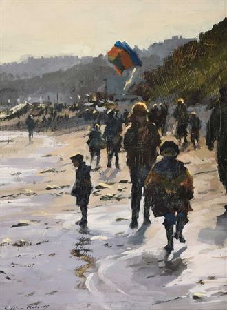 Gillian Roberts : Autumn Afternoon on Filey Beach