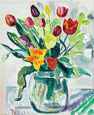 Tora Vega Holmstrom : Tulips in vase