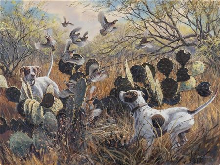 Herb Booth : Bird Dogs Hunting Quail