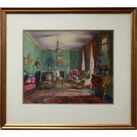 Emily Mary Bibbens Warren : Sunlit french interior study