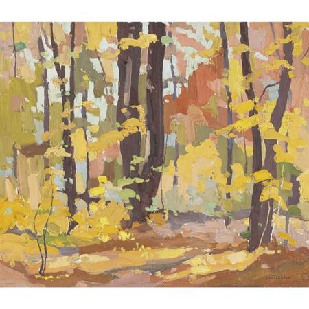 Leslie Les G Tibbles : FALL FOREST INTERIOR