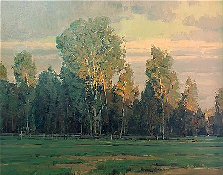 Scott Christensen : Evening Cottonwoods