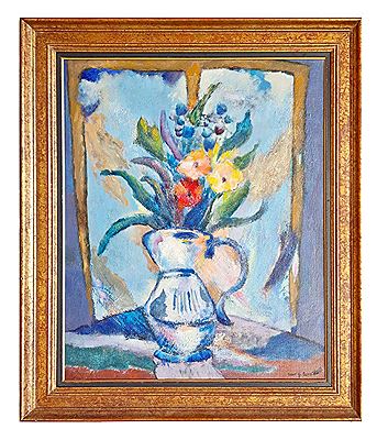 Robert G Schmidt : Flowers in a Toledo pot