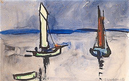 Fritz Winkler : Segelboote auf der Ostsee