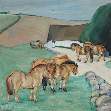 Anna Maria Mehrn : Scenery with horses.