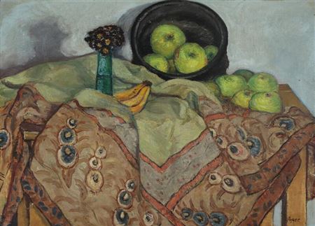 Knud Agger : Still life with fruit.