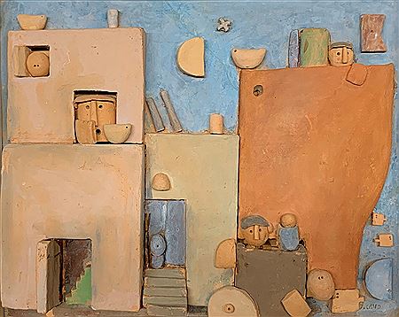 Juan Cavo : 'City scene with port'