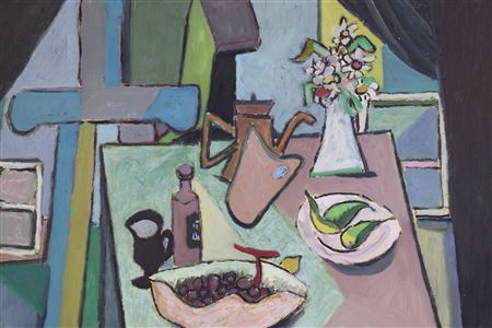 Hans Koffer : 'Still life with fruits and flowers'