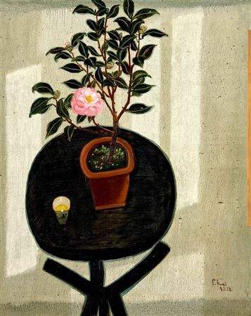 Shaw-hwei Dong : Pink Camellia in the Morning