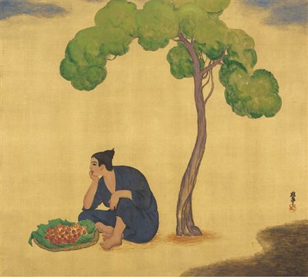 Kunishiro Mitutani : Man under tree