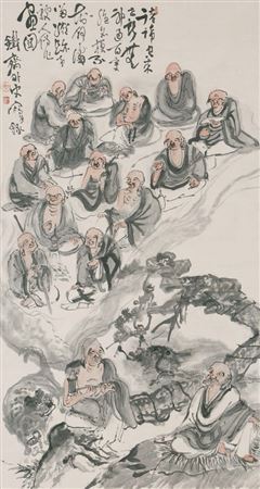 Tessai Tomioka : Sixteen Arhats