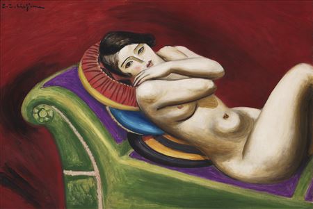 Zenzaburo Kojima : Red Background (Nude)