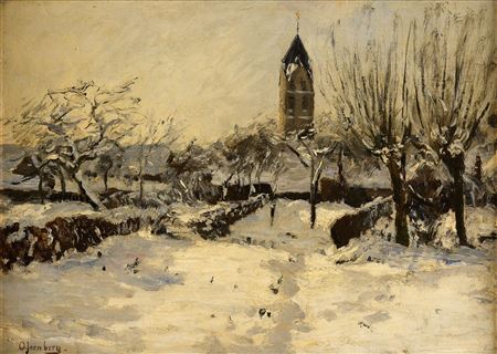 Olof Jernberg : Winter village view