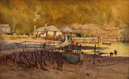 Albert Henry Fullwood : THE OLD WHALING STATION, MOSMAN’S BAY, SYDNEY, 1899