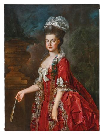 Georg Weikert : Portrait of Archduchess Marie Christine, Duchess of Teschen (1742–1798), holding a fan