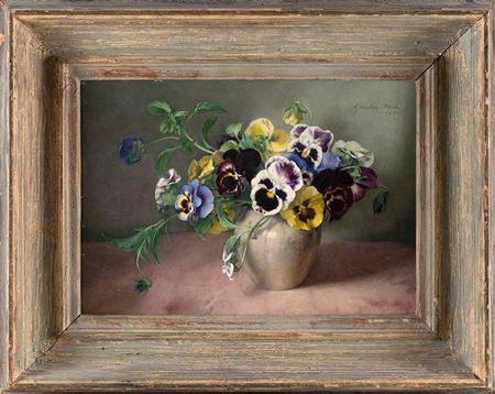 Florence Julia Bach : Still Life Of Pansies