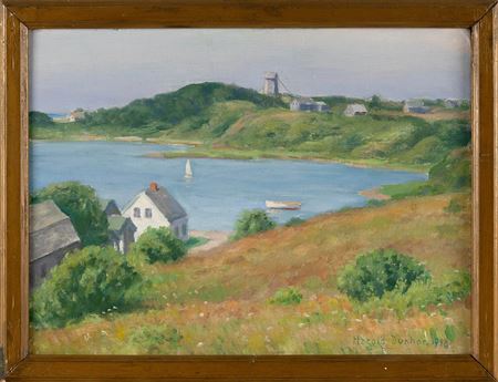 Harold Dunbar : Old Windmill And Mill Pond Near Eliphamets Lane, Chatham, Massachusetts.