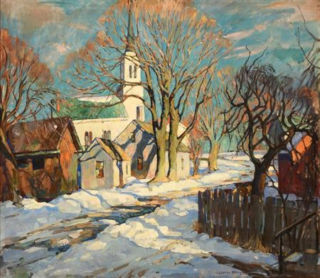 William Lester Stevens : Village in the Winter